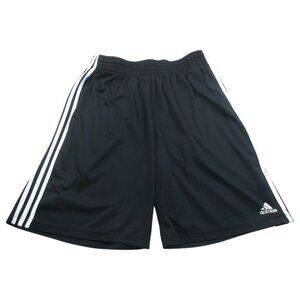 Adidas Climalite Running Shorts Mens Large Black‎ White 3-Stripes Gym Training